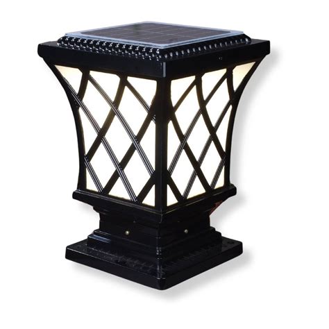Premium Classic Solar Pillar Light In Black .